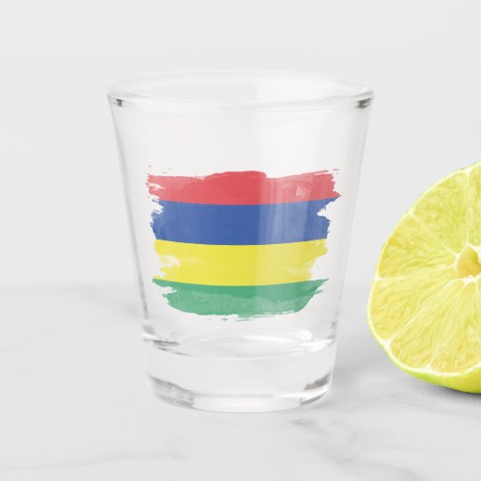 Mauritius-Pinselstrich, nationale Flagge Schnapsglas (Vorderseite)