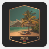 Mauritius Quadratischer Aufkleber (Vorderseite)