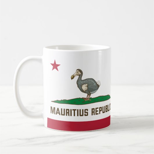 Mauritius Republik Kalifornien Flaggendodo Kaffeetasse (Links)