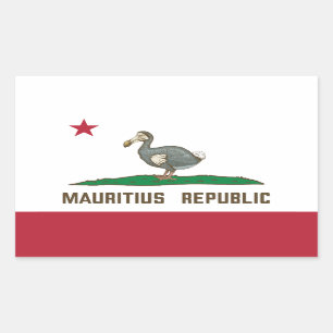 Mauritius Republik Kalifornien Flaggendodo Rechteckiger Aufkleber
