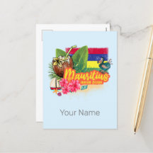 Mauritius Retro Indischer Ozean Dodo und Flag Vint