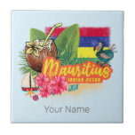 Mauritius Retro Indischer Ozean Dodo und Flag Vint Fliese<br><div class="desc">Mauritius Beach Design mit Fahne für Urlaub. Mauritius Retro Insel Indischer Ozean mit Dodo und Kokospalmen Vintage Souvenirs für Reisen zur Insel. Mauritius Strandkunst für Urlauber von Port Louis und Curepipe und für Backpacker von Flic en Flac. Mauritius im Indischen Ozean Retro Souvenir Dodo und Coconut. Mauritius Design mit Fahne...</div>
