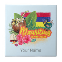 Mauritius Retro Indischer Ozean Dodo und Flag Vint