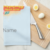 Mauritius Retro Indischer Ozean Dodo und Flag Vint Geschirrtuch (Viertel Falte)