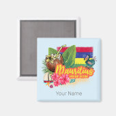 Mauritius Retro Indischer Ozean Dodo und Flag Vint Magnet (Vorderseite/Rückseite)