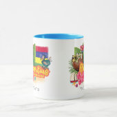 Mauritius Retro Indischer Ozean Dodo und Flag Vint Tasse (Zentrum)
