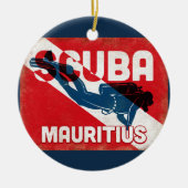 Mauritius Scuba Diver - Blue Retro Keramik Ornament (Vorne)