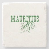 Mauritius Tree Roots Word Art Mauritian Rooted Steinuntersetzer (Vorderseite)