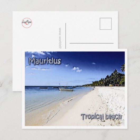 Mauritius - tropischer Strand - Postkarte (Vorne/Hinten)