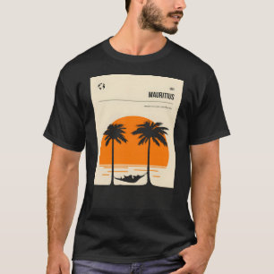 Mauritius Vintag Minimal Travel Poster Art T-Shirt