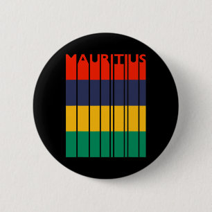 Mauritius Vintage Mauritianische Flagge Urlaub  Button
