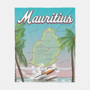 Mauritius Vintage Reiseplakat Fleecedecke