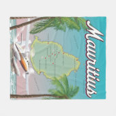 Mauritius Vintage Reiseplakat Fleecedecke (Vorderseite (Horizontal))