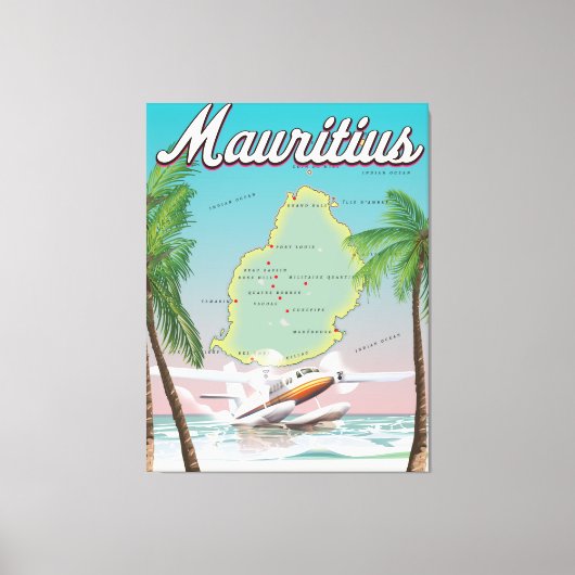 Mauritius Vintage Reiseplakat Leinwanddruck (Vorderseite)