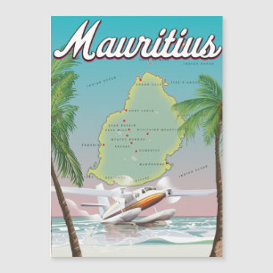 Mauritius Vintage Reiseplakat Magnetkarte