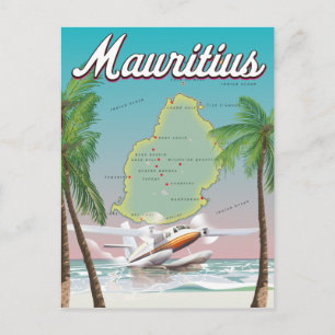 Mauritius Vintage Reiseplakat Postkarte