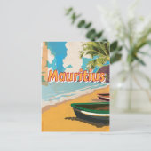 Mauritius Vintager Urlaub Poster Postkarte (Stehend Vorderseite)