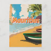 Mauritius Vintager Urlaub Poster Postkarte (Vorderseite)