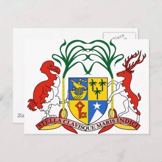 Mauritius-Wappen Postkarte (Vorne/Hinten)