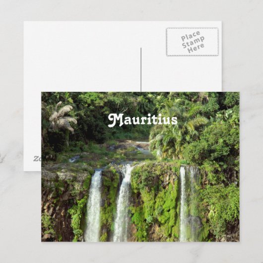 Mauritius Waterfall Postkarte (Vorne/Hinten)