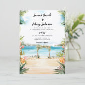 Mauritius Wedding Einladung Hochzeit in Urlaubsort (Stehend Vorderseite)