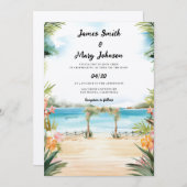 Mauritius Wedding Einladung Hochzeit in Urlaubsort (Vorne/Hinten)