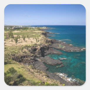 Mauritius, Western Mauritius, Belle Vue, Ozean Quadratischer Aufkleber