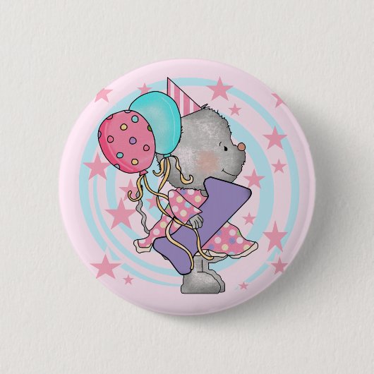 Maus 1. Geburtstag T - Shirt und Geschenke Button (Vorderseite)