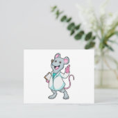 Maus als Arzt mit Arztmantel Postkarte (Stehend Vorderseite)