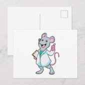 Maus als Arzt mit Arztmantel Postkarte (Vorne/Hinten)