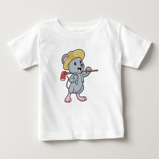 Maus als Bauer mit Ax & Hat Baby T-shirt (Vorderseite)