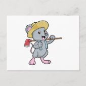 Maus als Bauer mit Ax & Hat Postkarte (Vorderseite)