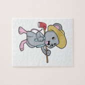 Maus als Bauer mit Ax & Hat Puzzle (Horizontal)