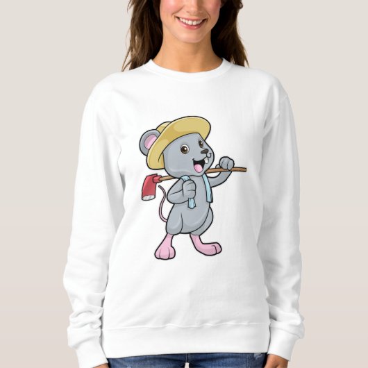 Maus als Bauer mit Ax & Hat Sweatshirt (Vorderseite)