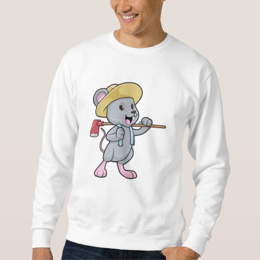 Maus als Bauer mit Ax & Hat Sweatshirt (Vorderseite)