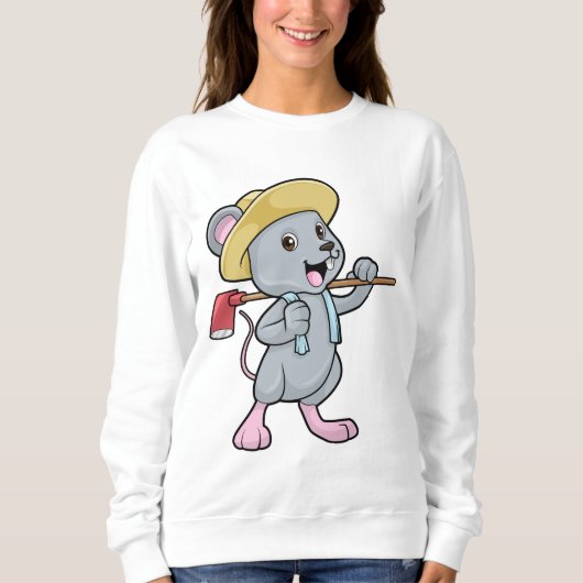 Maus als Bauer mit Ax & Hat Sweatshirt (Vorderseite)