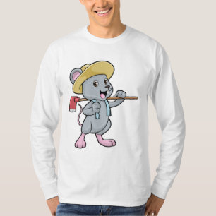 Maus als Bauer mit Ax & Hat T-Shirt