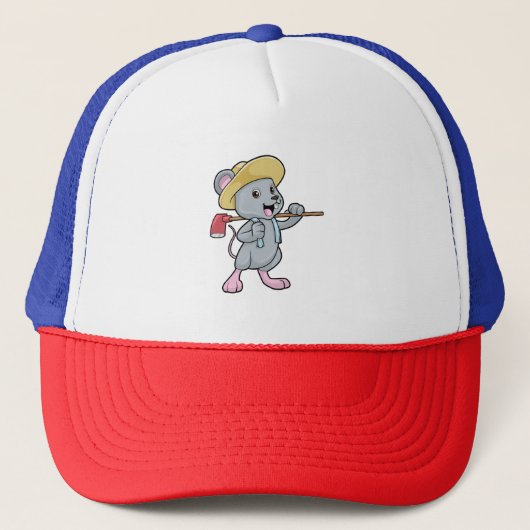 Maus als Bauer mit Ax & Hat Truckerkappe (Vorderseite)