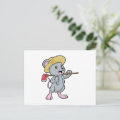 Maus als Bauer mit Axt und Hut Postkarte (Stehend Vorderseite)