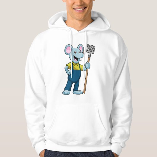 Maus als Bauer mit Rake Hoodie (Vorderseite)