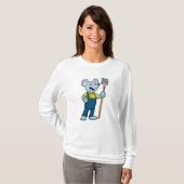 Maus als Bauer mit Rake T-Shirt (Vorne ganz)