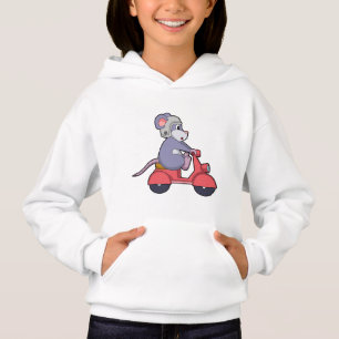 Maus als Biker mit Scooter.PNG Hoodie