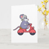 Maus als Biker mit Scooter.PNG Karte (Gelbe Blume)