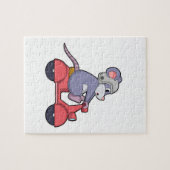 Maus als Biker mit Scooter.PNG Puzzle (Horizontal)