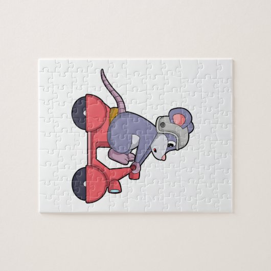 Maus als Biker mit Scooter.PNG Puzzle (Horizontal)