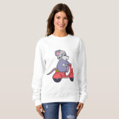 Maus als Biker mit Scooter.PNG Sweatshirt (Vorne ganz)