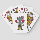 Maus als Boxer mit Boxhandschuhen Spielkarten (Rückseite)