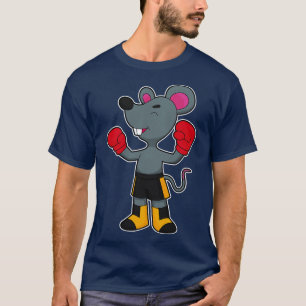 Maus als Boxer mit Boxhandschuhen T-Shirt