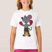 Maus als Boxer mit Boxhandschuhen T-Shirt (Vorderseite)