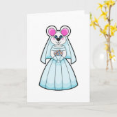 Maus als Braut mit Haufen Blume Karte (Gelbe Blume)